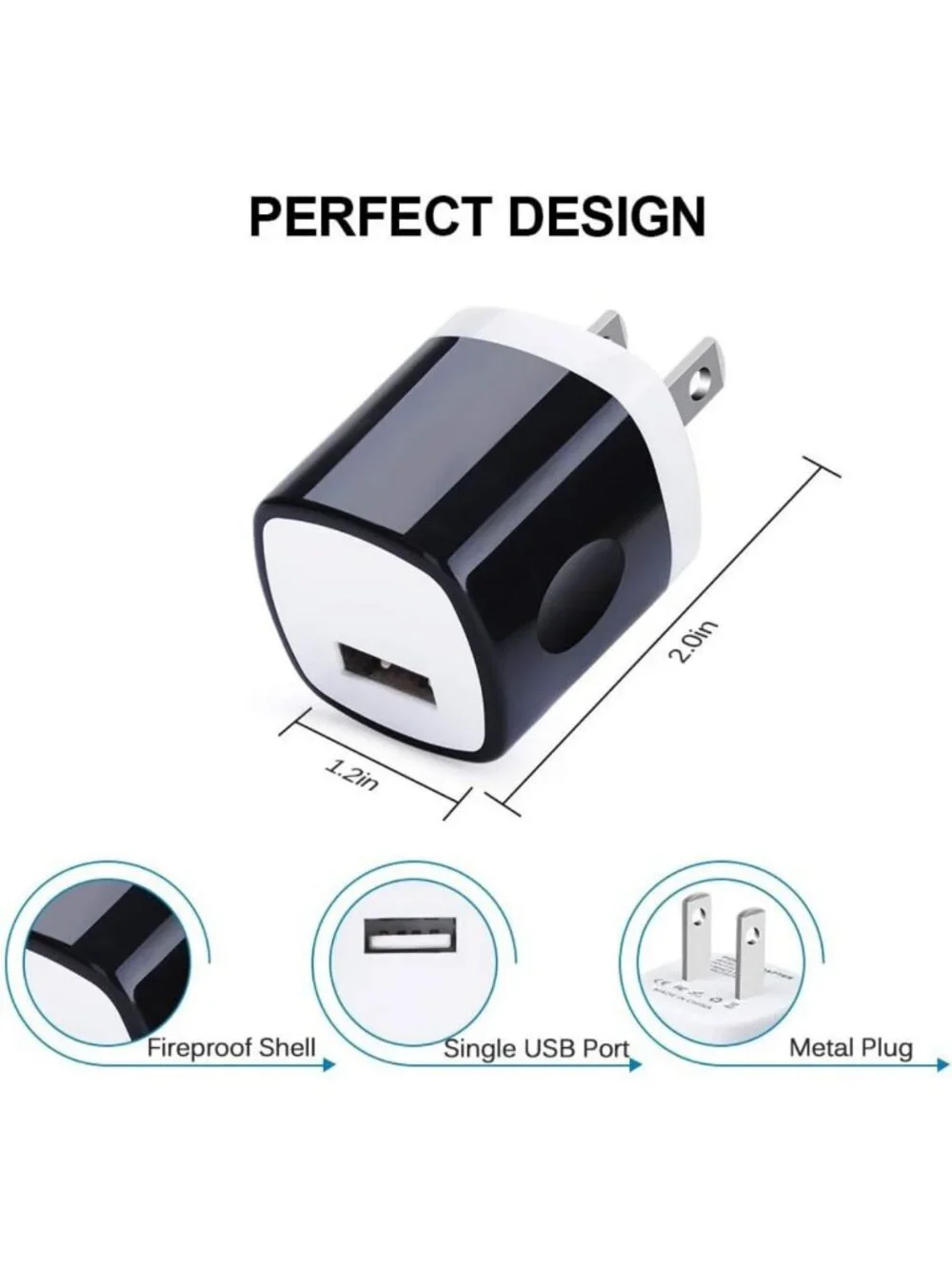 10 Pack USB Wall Charger Adapter, 1A 5V Power Plug for iPhone & Galaxy Devices
